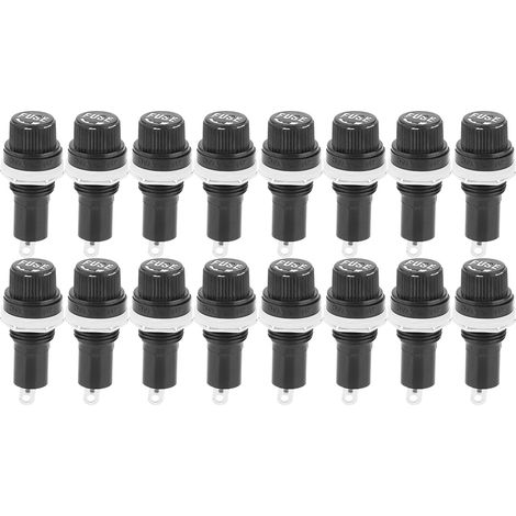 20 supports de fusible à visser pour tubes en verre 5x20 mm, boîtier porte-fusible, lot de 20 pièces (1/5)