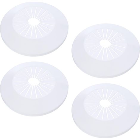 Cache Tuyau Radiateur pour Tuyaux d'Eau 1.18"-2.27"/30-55mm, 4pcs Plaque d'Écussons en PP pour Tuyaux de Chauffage, Colliers de Pipe Garniture Robinet Tube Douche Mural, Blanc (1/5)