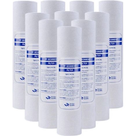 10 PièCes Filtre à Eau Universel PP Coton Cartouche Filtrante Filtres SéDiments MatéRiau PolypropylèNe, 5 MicromèTres