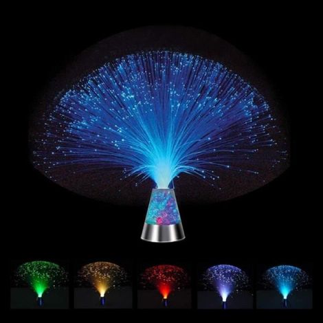 Lampe Fibre Optique - 7 Couleurs Automatiques - Base En Cristal - Luminaire Décoratif Pour Intérieur - 1 Pièce (1/4)