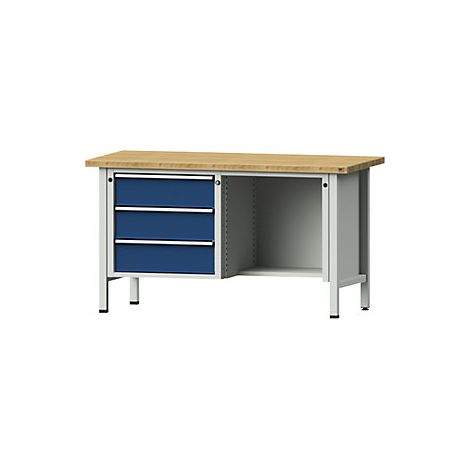Banco de trabajo  bastidor modular  3 cajones  ½ repisa  haya (1/5)