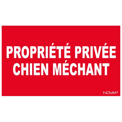 Panneau Propriété privée chien méchant - Rigide 330x200mm - 4160511