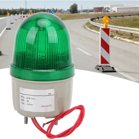 Voyant lumineux LED rotatif/clignotant BERM® BEM-2071, vert, 220 V CA (1/5)