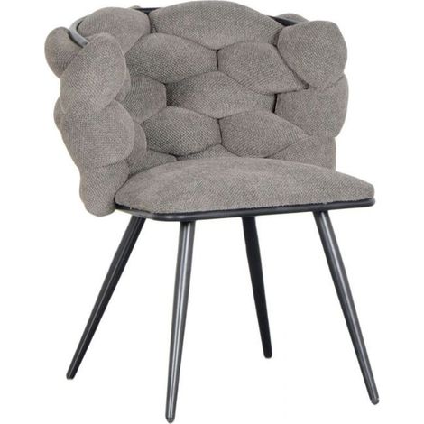 BOBOCHIC - Lot de 2 chaises CHLOE Tissu texturé Gris foncé (1/5)