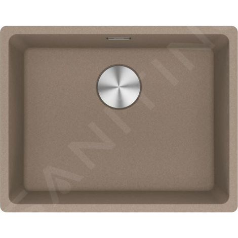 Franke – Évier en fragranit 1 bac sans égouttoir – Montage sous plan – Dimensions 55x43 cm – Couleur cachemire – Trop-plein carré