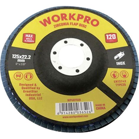 WorkPro WP407559 Fächerschleifscheibe Durchmesser 125 mm 10 St.