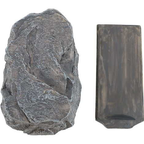 Étui à clés effet pierre, résistant aux intempéries, rangement sécurisé, résine décorative, dissimule un coffret de rangement pour une utilisation en extérieur, bleu clair. (1/5)