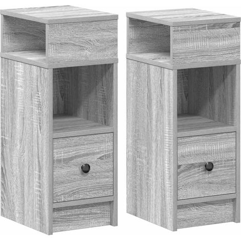 Maison Exclusive - Comodini 2 pz con Cassetto Grigio Sonoma 25x31x66 cm
