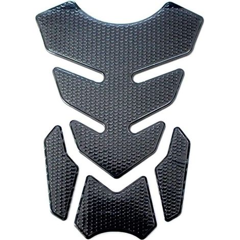 Protection de réservoir moto 3D carbone universelle noire 14x19.5cm (1/5)