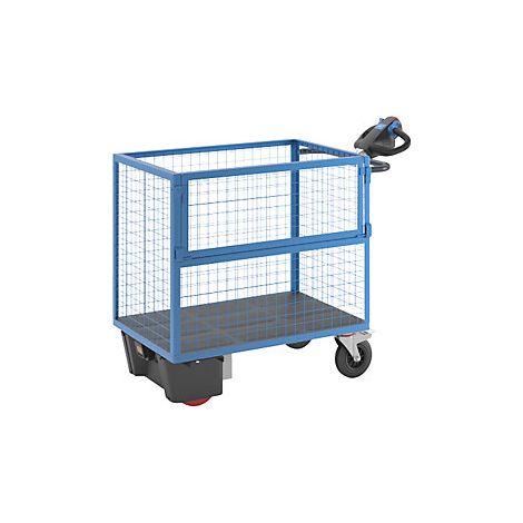 Carro-caja con accionamiento eléctrico  paredes de rejilla de