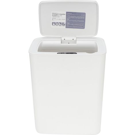 Poubelle intelligente 14L à capteur infrarouge automatique pour cuisine et chambre, couleur blanche (1/5)
