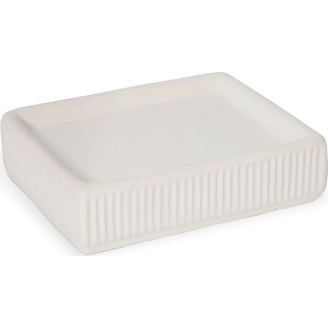 Porte-savonsavon à poser blanc en céramique mod. Zoe