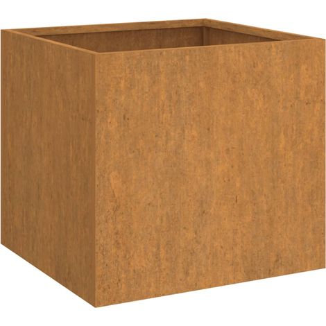 Vassoio fioriera aiuola rialzata piante fiori terrazzo giardino 49 x 47 x 46 cm acciaio corten marrone 020037623