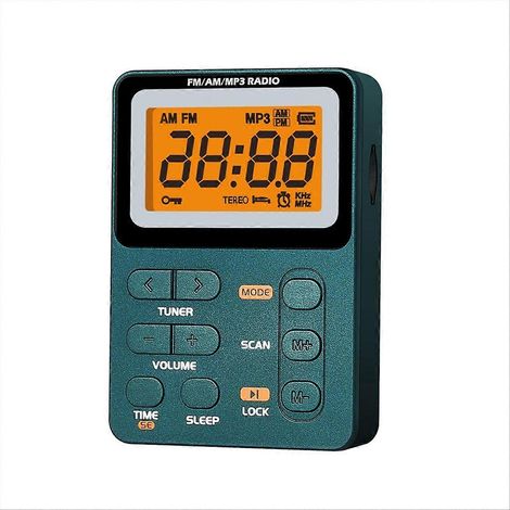Radio de poche AM/FM à écran LED pour le sport et les activités de plein air - Verte (1/5)