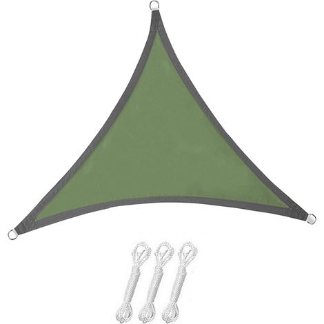 Auvent d'ombrage en tissu, auvent d'ombrage rectangulaire vert UV à 98%, auvent triangulaire imperméable, pour Patio extérieur-protection (1/5)