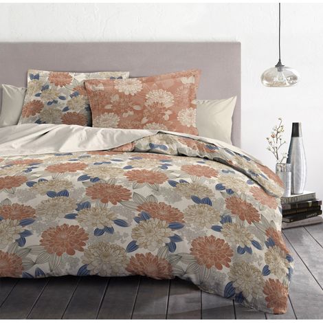 Parure de couette 3 pieces coton 57 fils beige 240 x 260 cm - VENDOMES (1/3)