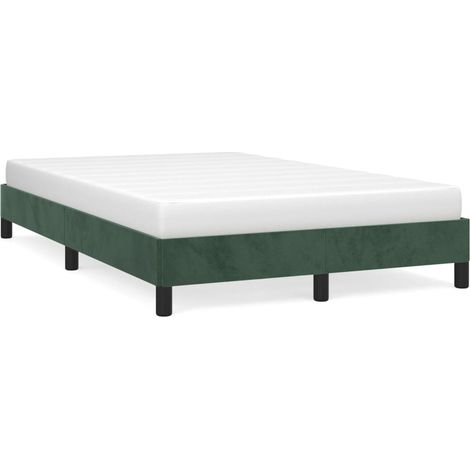 Lit double,Lit adulte,Cadre de lit sans matelas vert foncé 120x190 cm velours CFW1357634 (1/5)