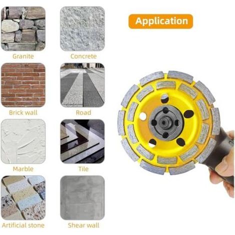 Paryou – Disque diamant 230mm – Alésage 22,23mm – Double rangée pour ponçage béton, pierre, granit – Performance durable pour professionnels (1/5)
