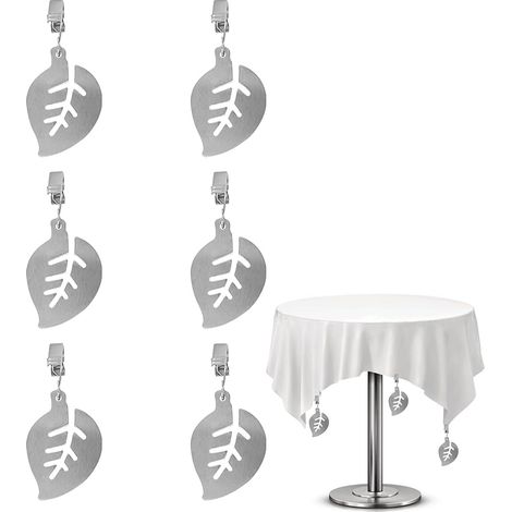 6 Pack Tablecloth Weights, Stainless Steel Tablecloth Clips, Tablecloth Weight Sets, Decorative Tablecloth Clip, Outdoor Tablecloth Weights for Party, Picnic, Indoor, Outdoor Camping (1/5)