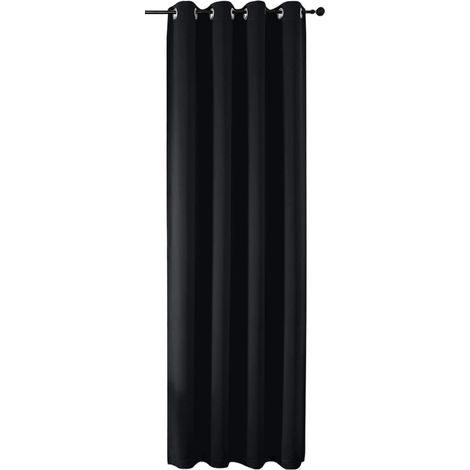 Cortina - 132 x 241 cm - Para Sala Y Dormitorio - Negro - 1 Unidad (1/5)