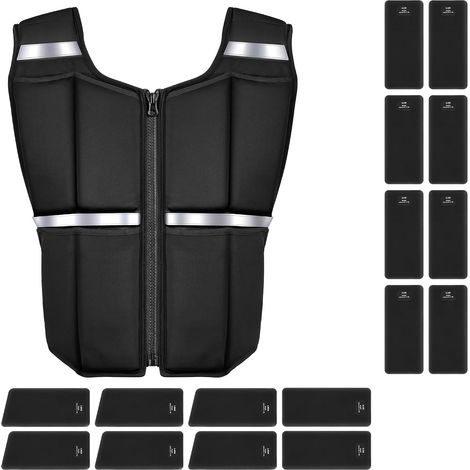 Gilet lesté réglable pour homme de 20kg 16 poids en silicone/fer (1/5)