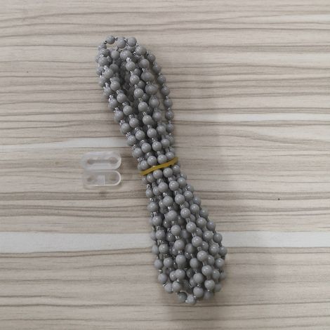 Accessoires pour store vertical à perles grises/store vénitien vertical de 10 mètres : perles en plastique, chaînette de fermeture éclair et chaînette. (1/5)