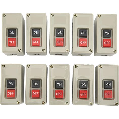 10 interrupteurs de moteur triphasé avec bouton-poussoir de réarmement automatique à 2 positions pour boîtes de distribution 380 V 30 A (1/5)