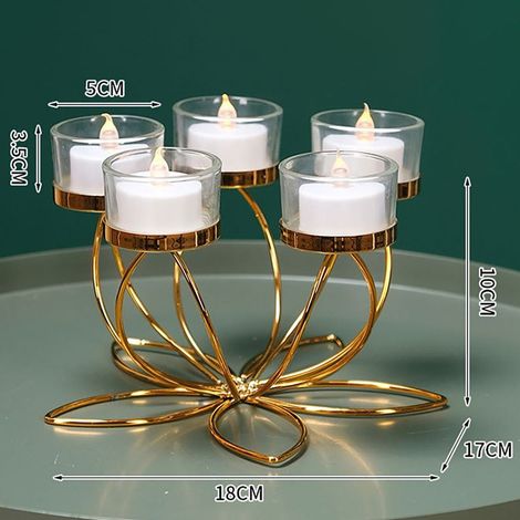 Porte-bougies décoratif en fer moderne, support à bougies, ornement de style rétro, décoration de table, pour chambre à coucher (1/5)