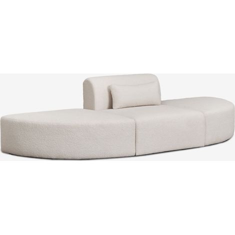 Sofá modular de 1 pieza con 2 puffs triangulares en borreguito Borjan SKLUM (1/5)