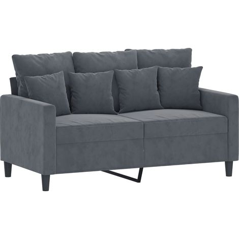 Canapé à 2 places,Sofa pour Salon,Banquette Gris foncé 120 cm Velours CFW298515