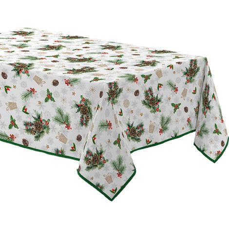 Nappe rectangulaire antitache et infroissable FLORE D'HIVER (1/4)