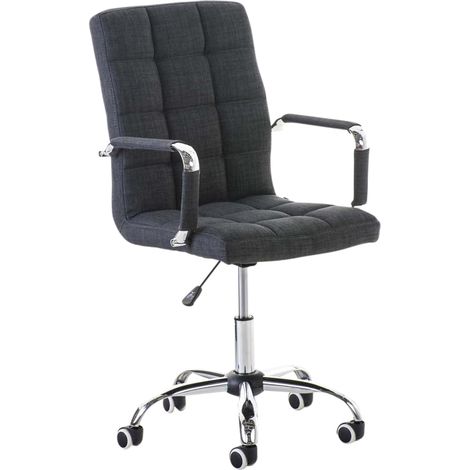 Chaise de bureau mécanisme d'inclinaison hauteur réglable en tissu gris et métal chromé 100002483 (1/5)