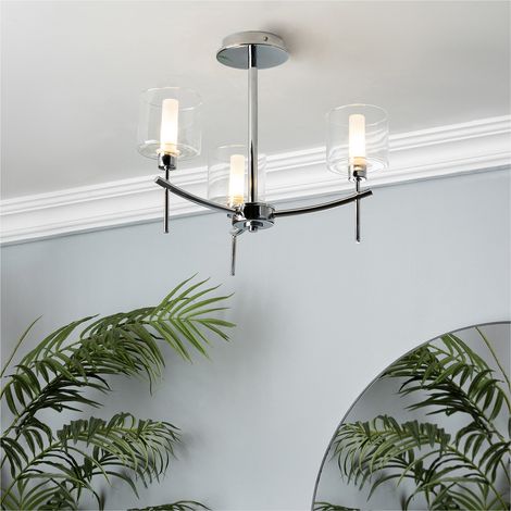 Forum Spa Montreal Classic Chrome Flush 3 Light Bathroom Ceiling Light - SPA-41074-CHR (1/4)