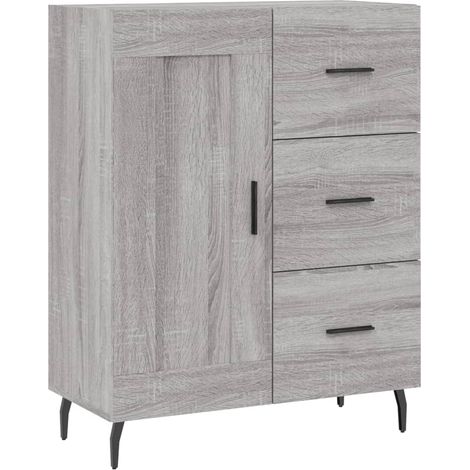 Credenza cassettiera mobile contenitore organizer cucina soggiorno salotto sonoma 695 x 34 x 90 cm legno ingegnerizzato grigio 020036436