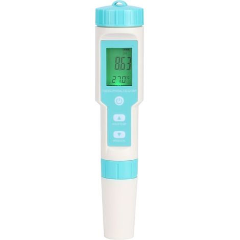 Testeur Électronique de Précision pour Eau de Mer - Mesure Salinité, pH, TDS, EC, ORP avec Écran Rétroéclairé et Fonction Étanche - Livré avec Piles - KZQ