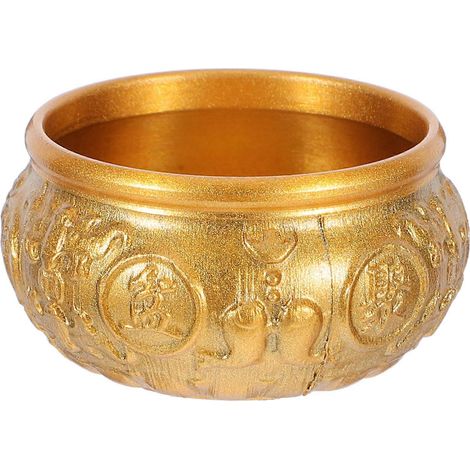 Bol décoratif en bronze, idéal pour la décoration intérieure, mesurant 4,30 x 4,30 x 2,30 cm. Symbole de bonne fortune. Un bol par paquet. (1/5)