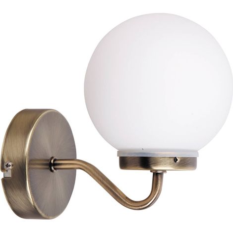 Bagno luce Togo vetro metallo bianco / bronzo Ø10cm L: 13cm H: 19cm IP44 (1/5)