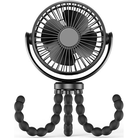 Ventilateur Personnel Portatif, Ventilateur de Bureau à Piles 5200mAh avec Trépied Flexible, Ventilateur USB à 360 ° pour Poussette,Voiture,etc (1/5)