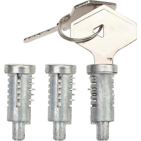 3 cylindres de serrure avec 2 clés, cylindre de serrure avant et serrure de coffre, compatibles avec les modèles R4 (4L), R6, R12, R15 et R17, références : 7700547887 et 7700553344 (1/5)