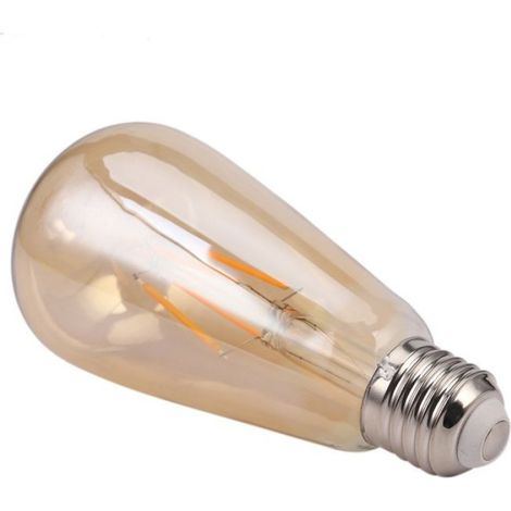 Ampoule Led St64 - E27 - 4 W - 2200 K - 400 Lm - 360 Deg - Or Jaune - 65 X 140 Mm - Pour Suspension Lampe De Table Applique Lustre - 1 Unite (1/5)