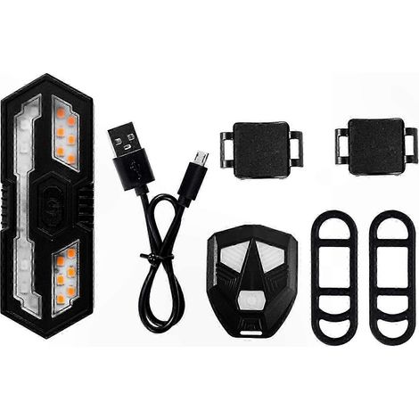 Kabelloses LED-Fahrradrücklicht mit Fernbedienung, Blinklicht, Links-/Rechts-Anzeige, Sicherheitsbeleuchtung für Mountainbikes und mehr – USB-aufladbar (1/5)