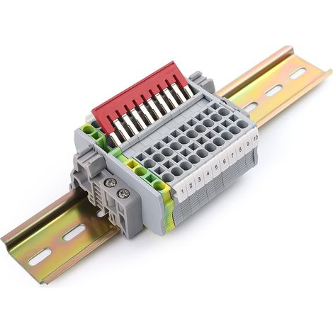 10 Bornier ST2.5-TWIN, 2 Rails DIN 20cm, PC Ignifuge, 800V 20A, Automatisation Industrielle (1/5)