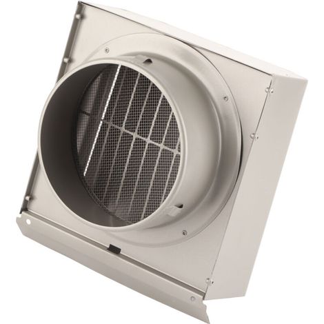Wandmontiertes Lüftungsgitter aus Edelstahl für Dunstabzugshaube, Ventilator oder Abluftkanal – Durchmesser 150 mm (1/5)