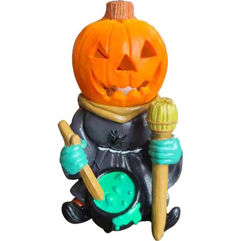Chevalier de citrouille brillant d'Halloween, statue de chevalier de citrouille d'Halloween, statue de chevalier de citrouille statue décorative d'Halloween (1/5)