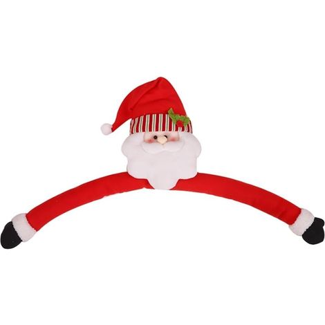 Bonhomme de neige décoratif en tissu rouge et blanc 19 cm  Bonnet noir joyeux, texture en tissu doux, couleurs rouges et blanches, taille de 19 cm, parfait accent d'arbre (1/5)