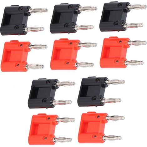Packung mit 5 lötfreien Doppel-PE-Bananensteckern aus Messing für Laternen, elektronische Geräte und Wohnmobile. (1/5)