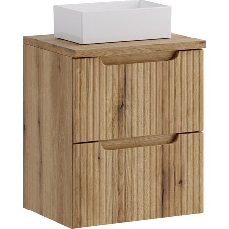 Furnidea - Ensemble meuble et vasque Gaja 50 cm NOVA chêne Coast Evoke (1/5)