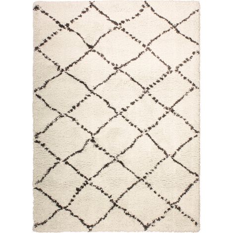 Tapis Berbère Aspect Laine Beige 160 x 230 cm - Tapis de Salon Doux et Anti-tache en Polypropylène - PANGIVO (1/3)