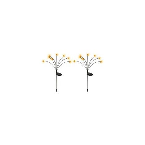 Luces solares para exteriores, juego de 2 luces solares pequeñas impermeables para jardín con forma de abeja y 8 LED, luces solares para exteriores impermeables IP65