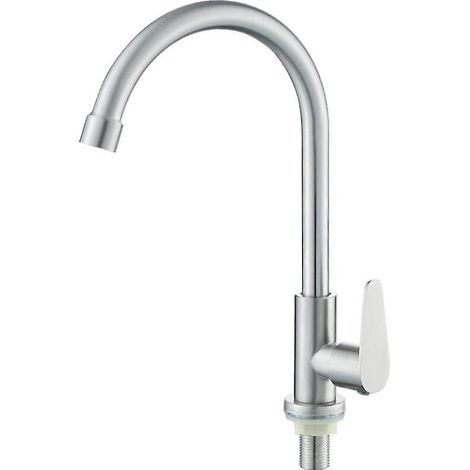 robinet De Lavabo En Acier Inoxydable Roulement Billes 4 Points, Robinet D'vier Simple Eau Froide (1/5)